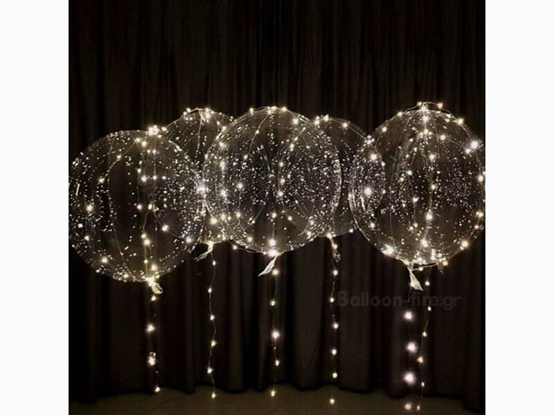 Μπαλόνια Led bubble στο χώρο φωτισμένα