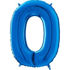 Μπαλόνι αριθμός Νο 0, μπλε 70 cm για ήλιο 