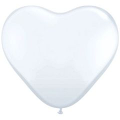 Μπαλόνι καρδιά Qualatex λευκή 3 πόδια τεμάχιο ND