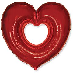 Μπαλόνι καρδιά 36'' κόκκινη με τρύπα - Flexmetal 