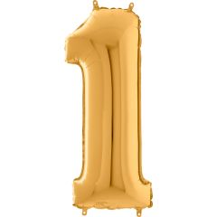 Μπαλόνι αριθμός Νο 1, χρυσό 70 cm για ήλιο 