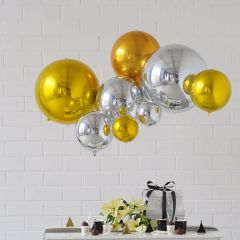 Μπαλόνια foil χρυσά 4D στρογγυλά 60 εκατοστών 