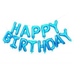 HAPPY BIRTHDAY σχηματισμένη λέξη με μπαλόνια μπλε | 34 Χ 21εκατοστά