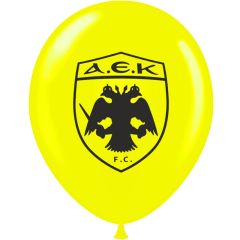 Μπαλόνια 12 ιντσών κίτρινα τυπωμένα ΑΕΚ (100 τεμάχια)