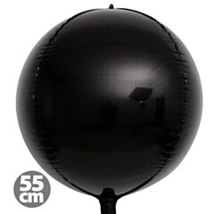 Balloons Foil Black 4D Sphere 55cm
