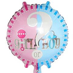 Balloon Boy Or Girl round 45cm - Gender Reveal