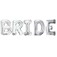 Μπαλόνια Bride γράμματα 1 Μέτρο ασημί χρώματος