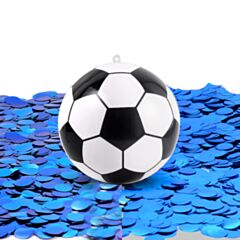 Soccer Ball Gender Reveal with Blue Confetti