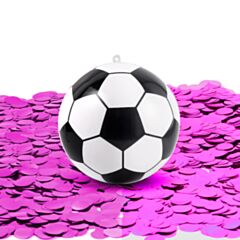 Soccer Ball Gender Reveal with Fucshia Confetti