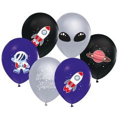 Μπαλόνια 12,5'' Αστροναύτες-Διάστημα (15 τεμάχια)