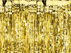 Χρυσή κουρτίνα διακόσμησης 250cm ύψος, 90cm πλάτος 