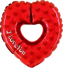 Μπαλόνι foil 36 ιντσών κόκκινη καρδιά με τρύπα Grabo
