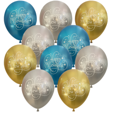 Μπαλόνια 12 ιντσών τυπωμένα Happy New Year περλέ 100 τεμάχια 