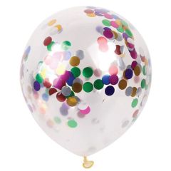 Μπαλόνι 12 ιντσών διάφανο γεμισμένο με πολύχρωμο κομφετί