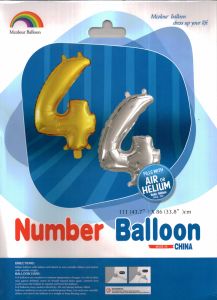 Μπαλόνια foil Jumbo ασημί αριθμός 4 (1 μέτρο)