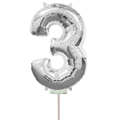 Μπαλόνια foil ασημί minishape No 3 (40 εκατοστά) 5 τεμάχια