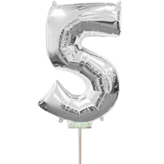 Μπαλόνια foil ασημί minishape No 5 (40 εκατοστά) 5 τεμάχια