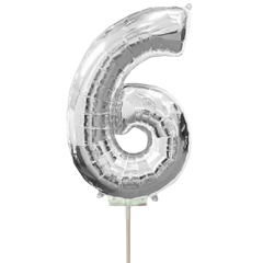 Μπαλόνια foil ασημί minishape No 6 (40 εκατοστά) 5 τεμάχια