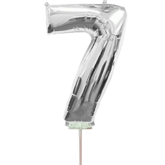 Μπαλόνια foil ασημί minishape No 7 (40 εκατοστά) 5 τεμάχια