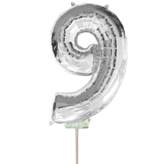 Μπαλόνια foil ασημί minishape No 9 (40 εκατοστά) 5 τεμάχια