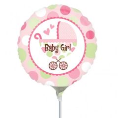 Anagram Μπαλόνια 9 inch Baby girl καρότσι
