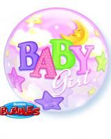 Bubble μονό Baby Girl Moon and Stars ND