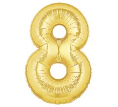 Μπαλόνια foil χρυσό, νούμερο 8, για φούσκωμα με αέρα