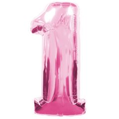 Μπαλόνια foil ροζ νούμερο 1 ND