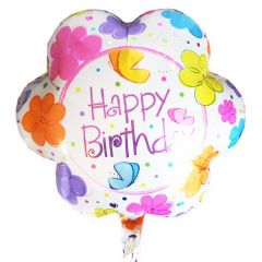 Μπαλόνι 18 ιντσών σχήμα λουλούδι Happy Birthday ND