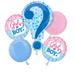 Gender Reveal Balloon with Question Mark 5pcs Set