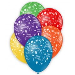 Μπαλόνια 12'' Happy birthday all around τύπωμα (15 τεμάχια)