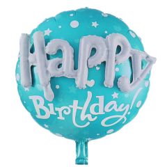 Μπαλόνια Happy birthday τυρκουάζ με λέξη multiballoon 58 εκατοστά