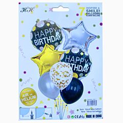 Happy Birthday decoration σετ με μπαλόνια (7 τεμαχίων)