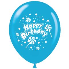 Μπαλόνια 12 ιντσών Happy Birthday (15 τεμάχια) διάφορα χρώματα