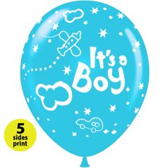 Μπαλόνια 12 ιντσών It's a boy αεροπλανάκι (100 τεμάχια)  5 πλευρές εκτύπωση