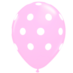 Μπαλόνια 12 ιντσών πουά ροζ ανοιχτό (100 τεμάχια)