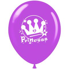Μπαλόνια 12 ιντσών τυπωμένα με στέμμα princess (100 τεμάχια)