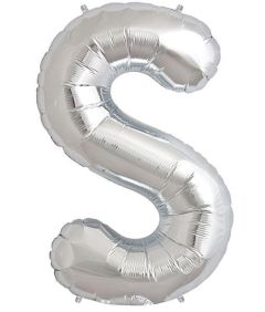Μπαλόνια γράμματα 1 μέτρο ασημί S