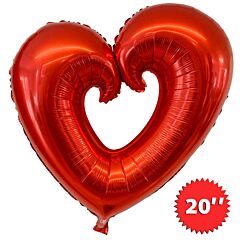 Μπαλόνι Καρδιά Κόκκινη με Τρύπα 20'' - Helium Economy Balloons 