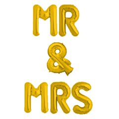 Balloons 16'' Mr & Mrs Gold - Word (6 pcs)