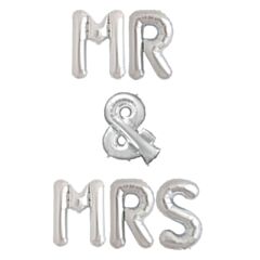Balloons 16'' Mr & Mrs Silver - Word (6 pcs)