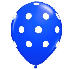 Μπαλόνια 12 ιντσών πουά μπλε (15 τεμάχια)