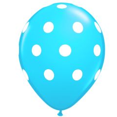 Μπαλόνια 12 ιντσών πουά γαλάζιο (15 τεμάχια)