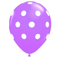 Μπαλόνια 12 ιντσών πουά λιλά (100 τεμάχια)