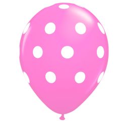 Μπαλόνια 12 ιντσών πουά ροζ (15 τεμάχια)