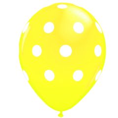 Μπαλόνια 12 ιντσών πουά κίτρινο (100 τεμάχια)