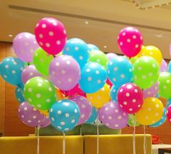 Μπαλόνια 12 ιντσών πουά διάφορα χρώματα (15 τεμάχια)