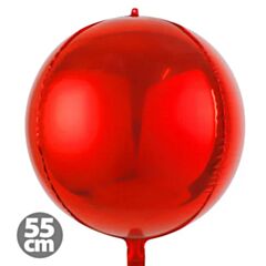 Balloons Foil Red 4D Sphere 55cm