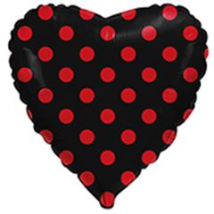 Μπαλόνια καρδιά μαύρη με κόκκινα πουά Minnie mouse 18 ιντσών