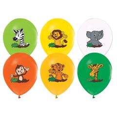 Μπαλόνια 12,5'' Ζώα της ζούγκλας Safari (100 τεμάχια)